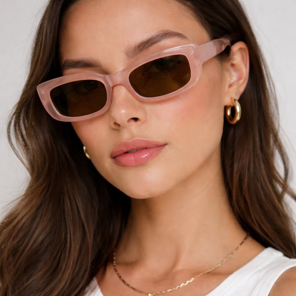🕶️ AIRE Orbit Rectangle Sunglasses – Blush Brown Mono (NWOT)